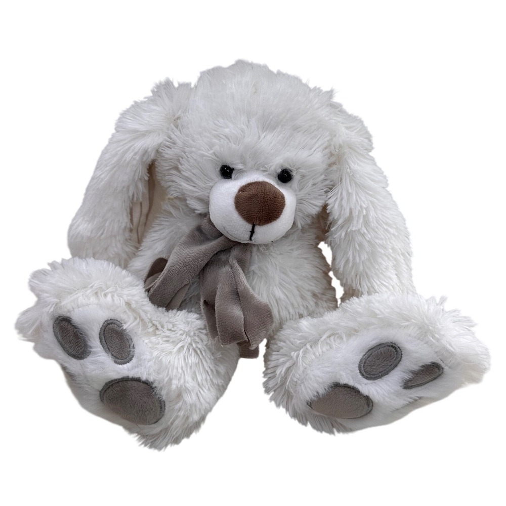 Enesco White Rabbit Plush Scarf Stuffed Animal Bunny Lovey Toy Easter 10" Winter